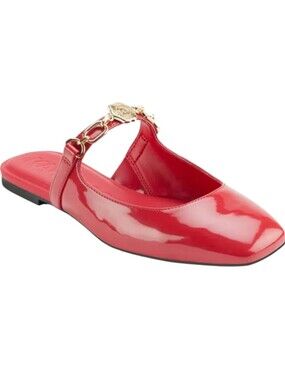 Karl Lagerfield Paris Women's Zilla Square Toe Mule Flats In Red...Size 6.5
